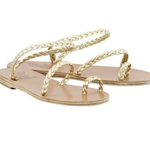 Ancient Greek Sandals Eleftheria Braided Sandals Gold (Size 39)